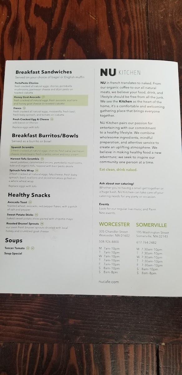 NU Kitchen Worcester Menu - Image 5